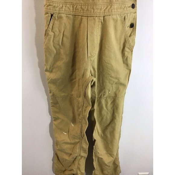 Patagonia Distressed/Boho Hemp Canvas Double Knee Bib Overalls Brown Women's S🤎 - Picture 2 of 5